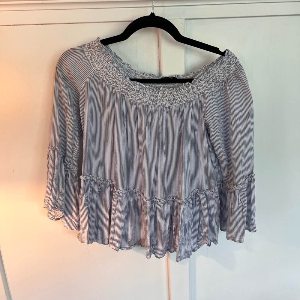 Boho Striped Off-Shoulder Top